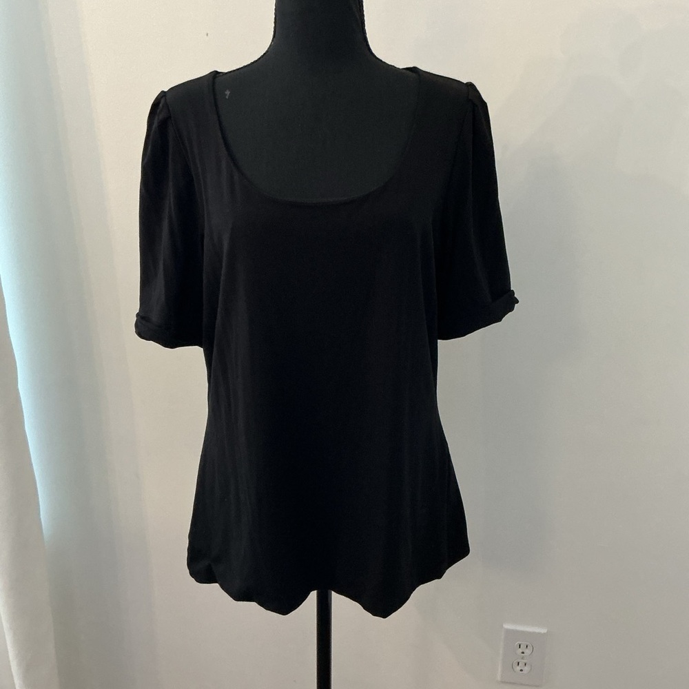 White House Black Market Classic Black Short Sleeve Top
